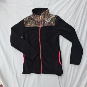 PERFORMANCE FLEECE S Women's JACKET BLACK  CAMO PINK Outdoor Full Zip Cozzy Warm